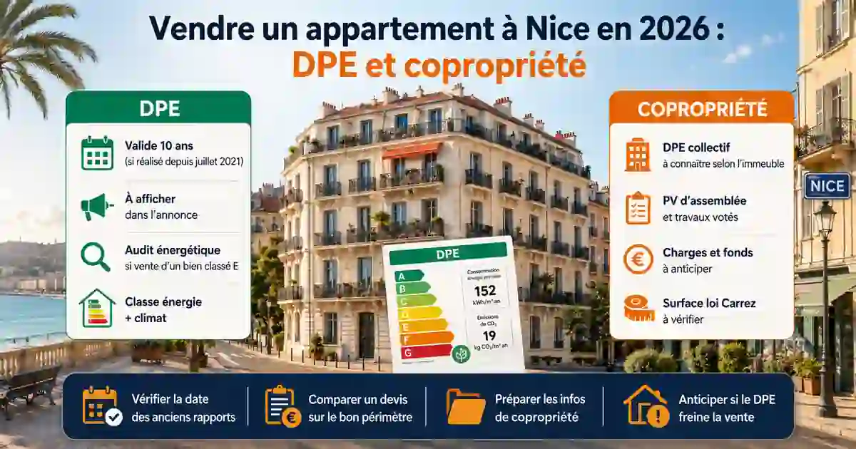 Vendre un appartement à Nice en 2026 : DPE et copropriété