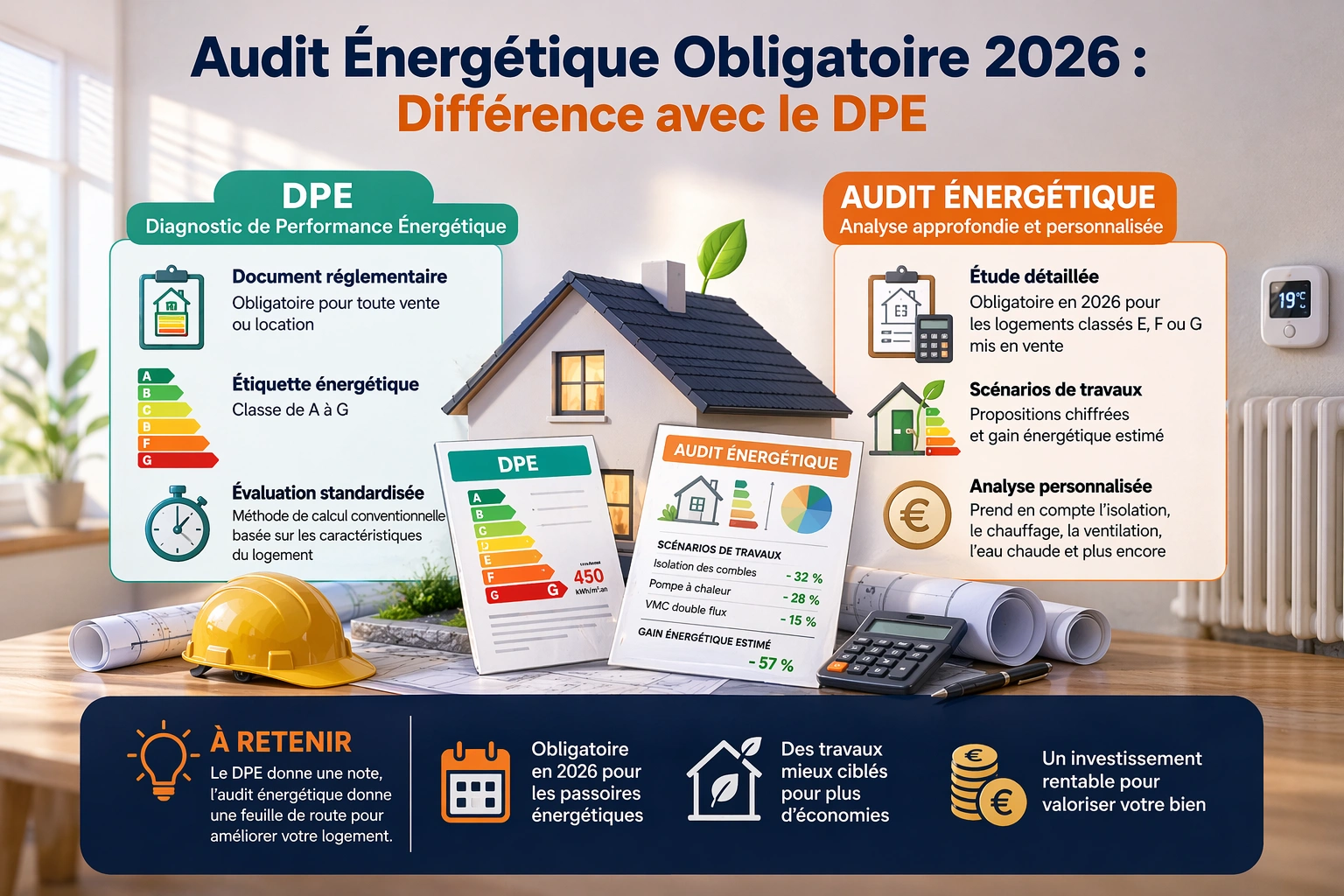 Audit Énergétique Obligatoire 2026 : Différence avec le DPE